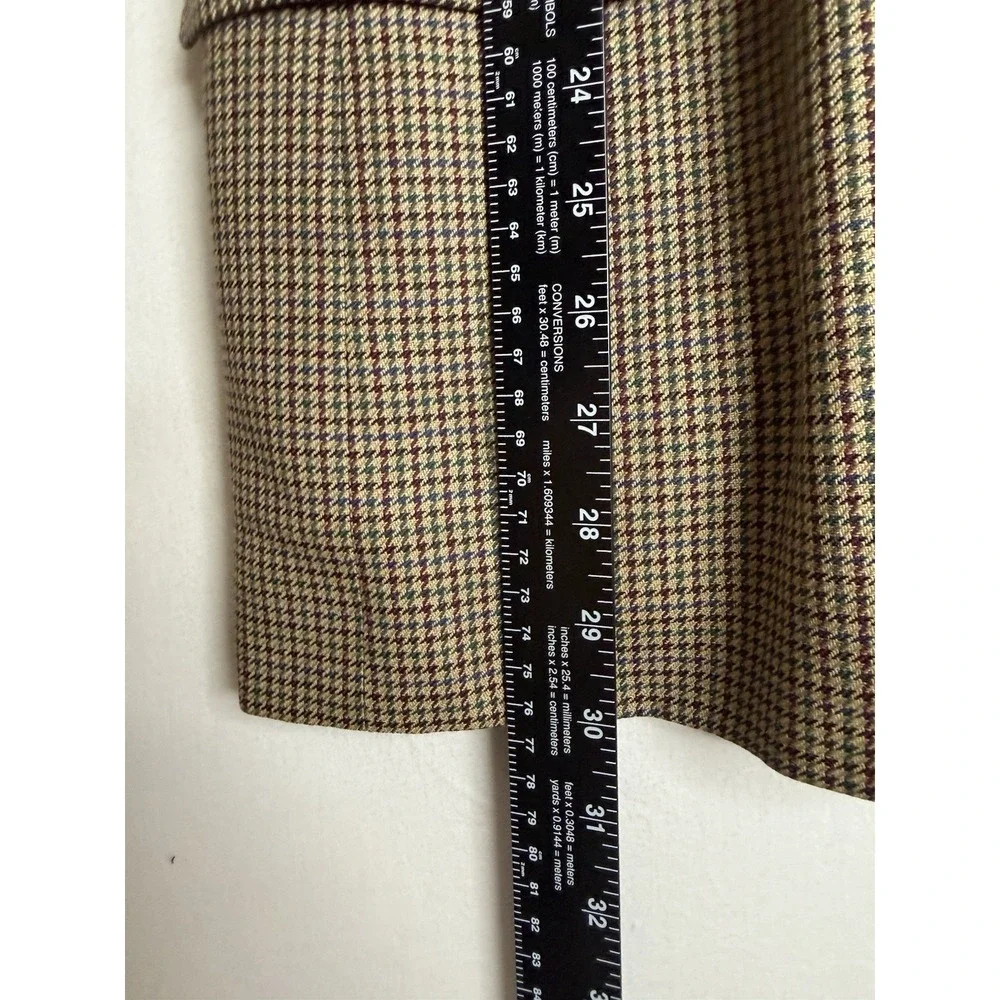Robert Stock Men's Wool Houndstooth Sport Coat Blazer Brown Tan Tweed 39R